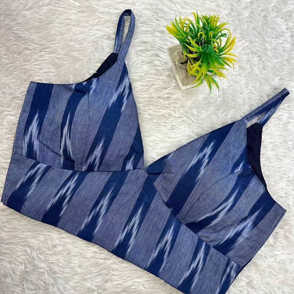 Pure Ikkat Cotton-Navy Blue