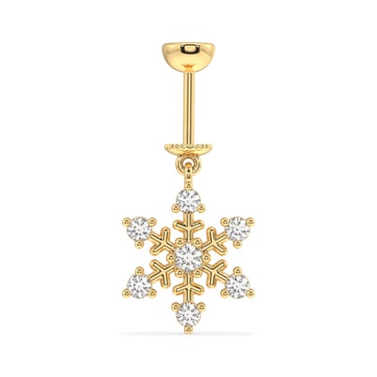 'Ice on ear' Snowflake - screw Helix Hanging - 14k plated-Screw attachment