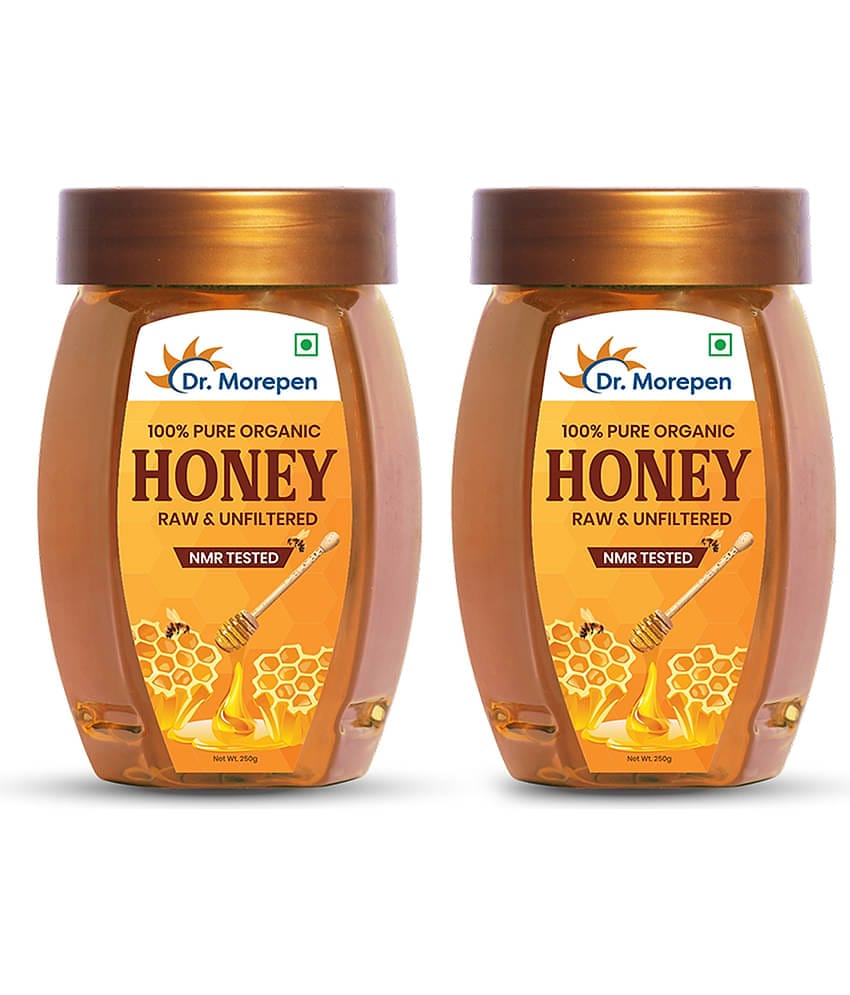 Dr. Morepen 100% Pure Organic Honey Raw & Unfiltered NMR Tested Pack of 2 (500g)