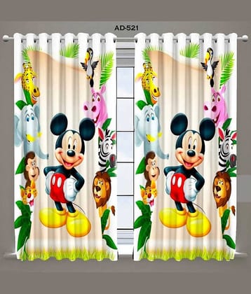 Sai Arpan Abstract Blackout Eyelet Curtain 7 ft ( Pack of 1 ) - Multi Color