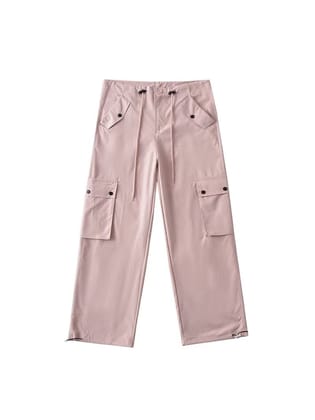 Wide Leg Cargo Pants-S / PINK