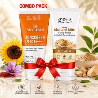 (Combo of 2) Globus Naturals Niacinamide Face Wash (50g) + Hyaluronic Acid Vitamin C Anti-Ageing Face Scrub (100g)