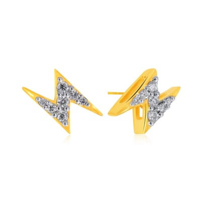 Senco Gold Thunder Elle Diamond Studs (1.9 gram / 0.12 Ct / HI-SI / 18K Yellow Gold)