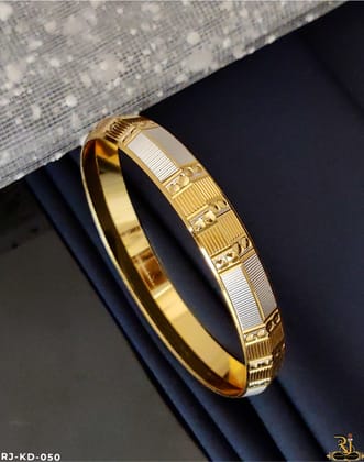 GOLD SILVER  tone design mens fashion CNC designs gold plated kada KD-050-2/8