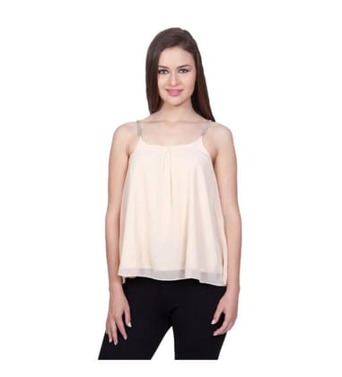 Women's Polyester Solid Shoulder Straps Regular Top (Beige, XL)-PID55860 Women's Polyester Solid Shoulder Straps Regular Top (Beige, XL)-PID55860