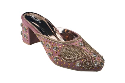Titas Ladies Sultan Wedding Chappal-Rose Gold / 3