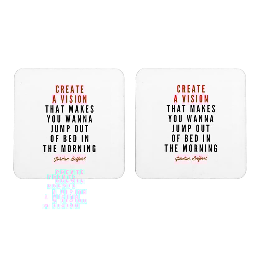 Multicolor Create A Vision Set Of 2 Square Wooden Coaster