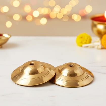 Brass Manjira With Brass Finish (ZMAS416 B)