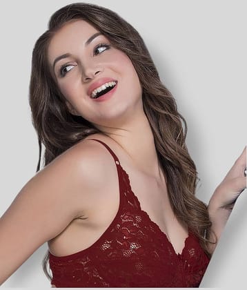Clovia Lace Non Padded Women's Everyday Bra ( Maroon )