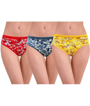 RC. ROYAL CLASS Pack of 3 Cotton Women's Hipsters ( Multi Color )