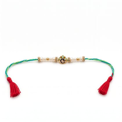 PEACOCK DESIGN RAKHI WITH PEARLS