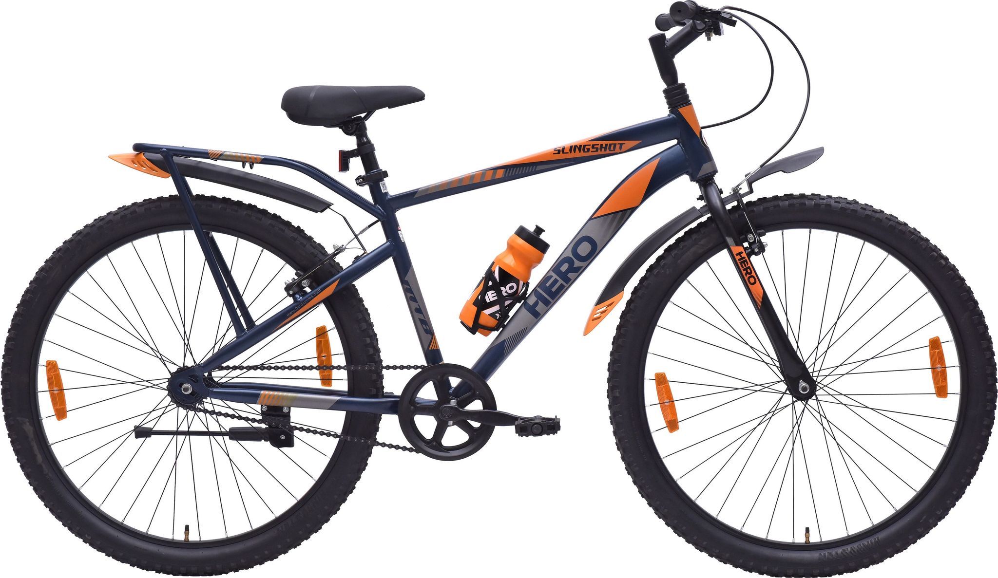 HERO Slingshot 26 T (inch) Mountain Cycle (Single Speed, Blue, Orange, Rigid)