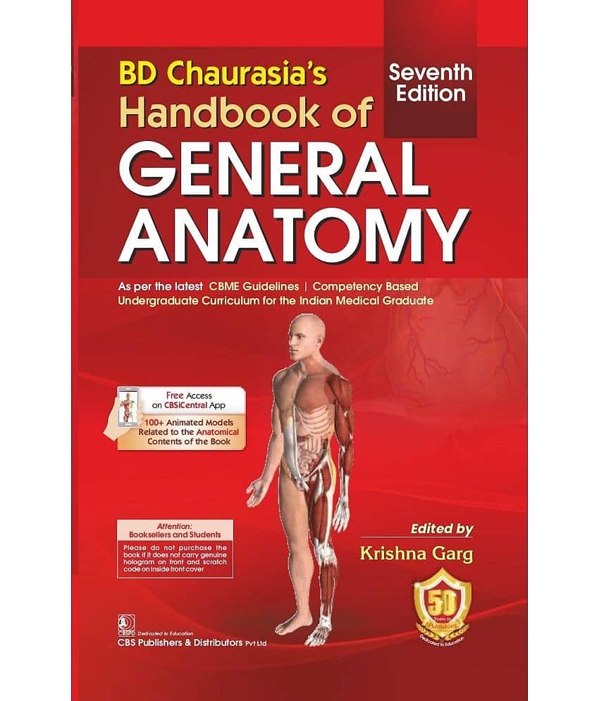Bd Chaurasias Handbook Of General Anatomy 7Ed (Pb 2023)