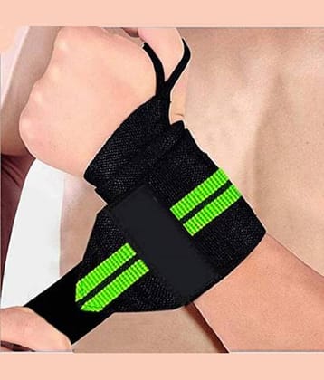 Chhaperwal's Wrist Support Gym Band Strap for Weightlifting Pain Relief with Thumb Loop Grip for Both Men and Women (Green)