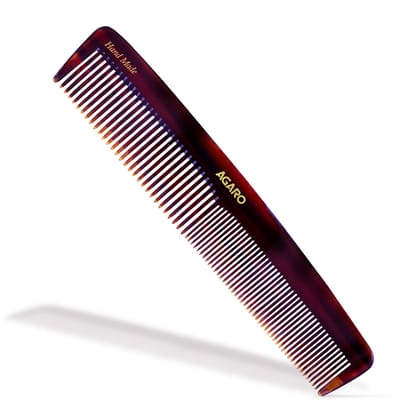 AGARO Hand Made Comb, Dressing Comb With Wide & Thin Tooth, Smooth Rounded Teeth for Hair Styling, Grooming, Brushing, Cellulose Acetate, for Men & Women, HMC78, Brown AGARO Hand Made Comb, Dressing Comb With Wide & Thin Tooth, Smooth Rounded Teeth for H