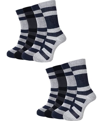 Dollar Cotton Blend Men's Self Design Dark Grey Ankle Length Socks ( Pack of 8 )