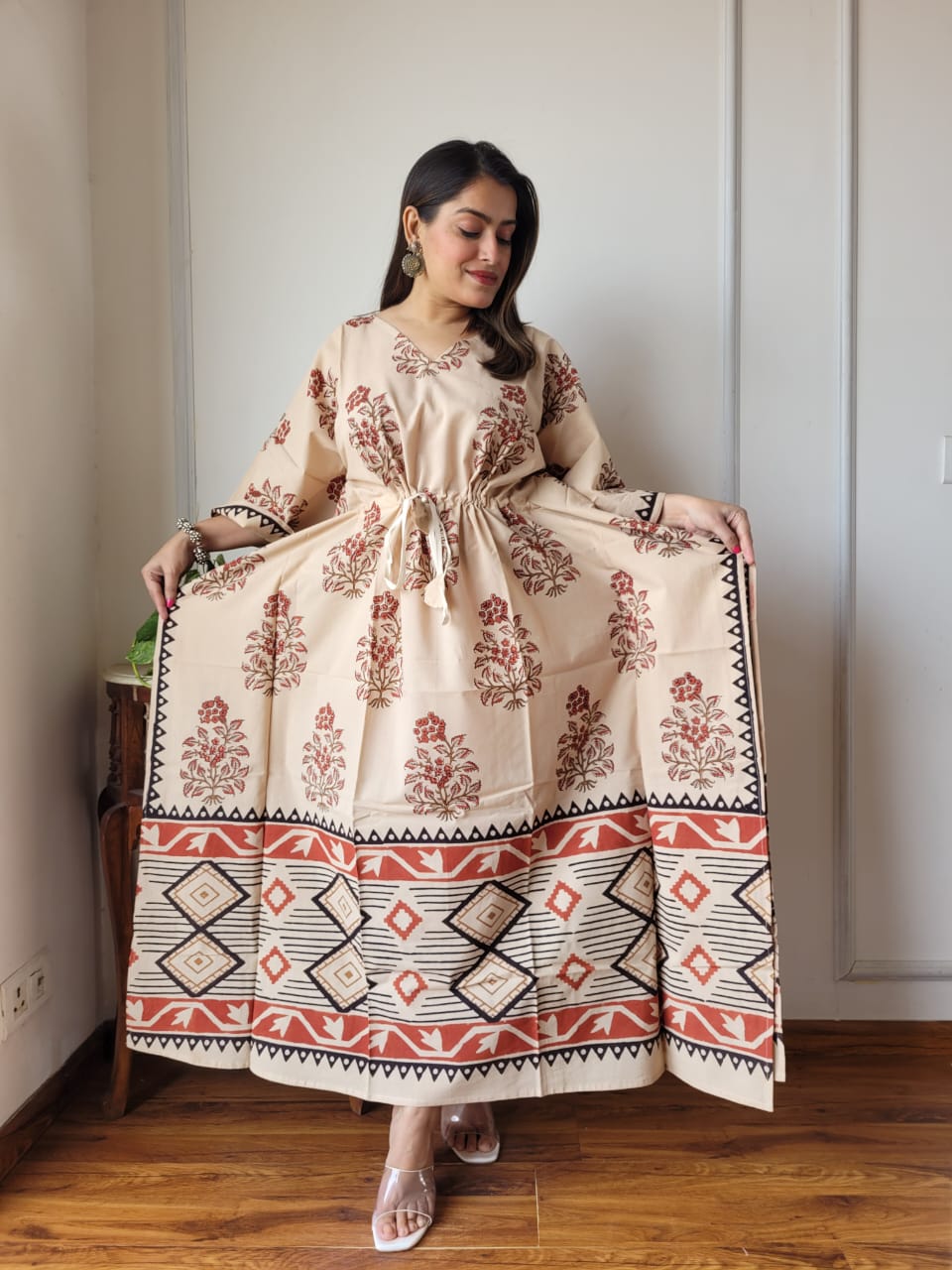 Hand Block printed KAFTAN 100% Pure cotton