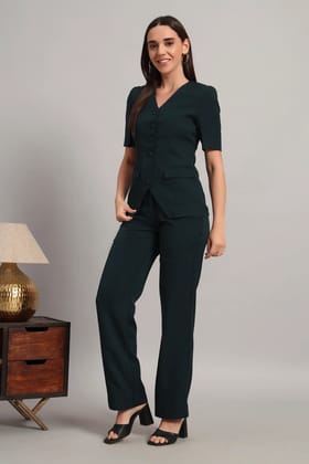 The Breezy Blazer Set, Peacock Green-XS / XS