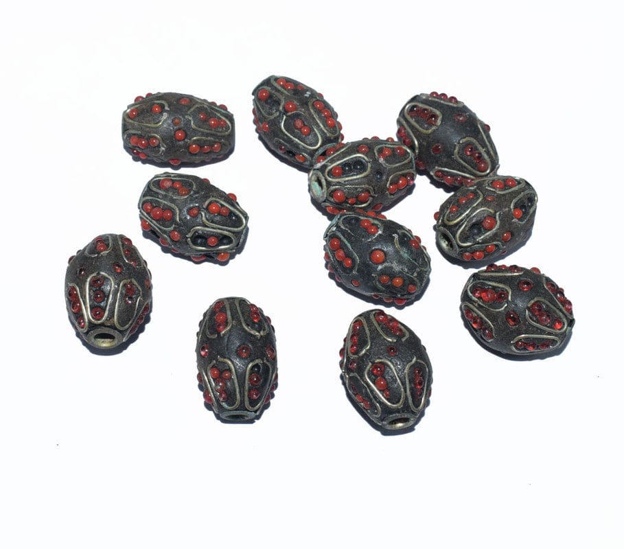 Handmade Kashmiri Beads use for jewelry makings, KASM-53-Per Packet of 25 Pcs / 20X14 MM