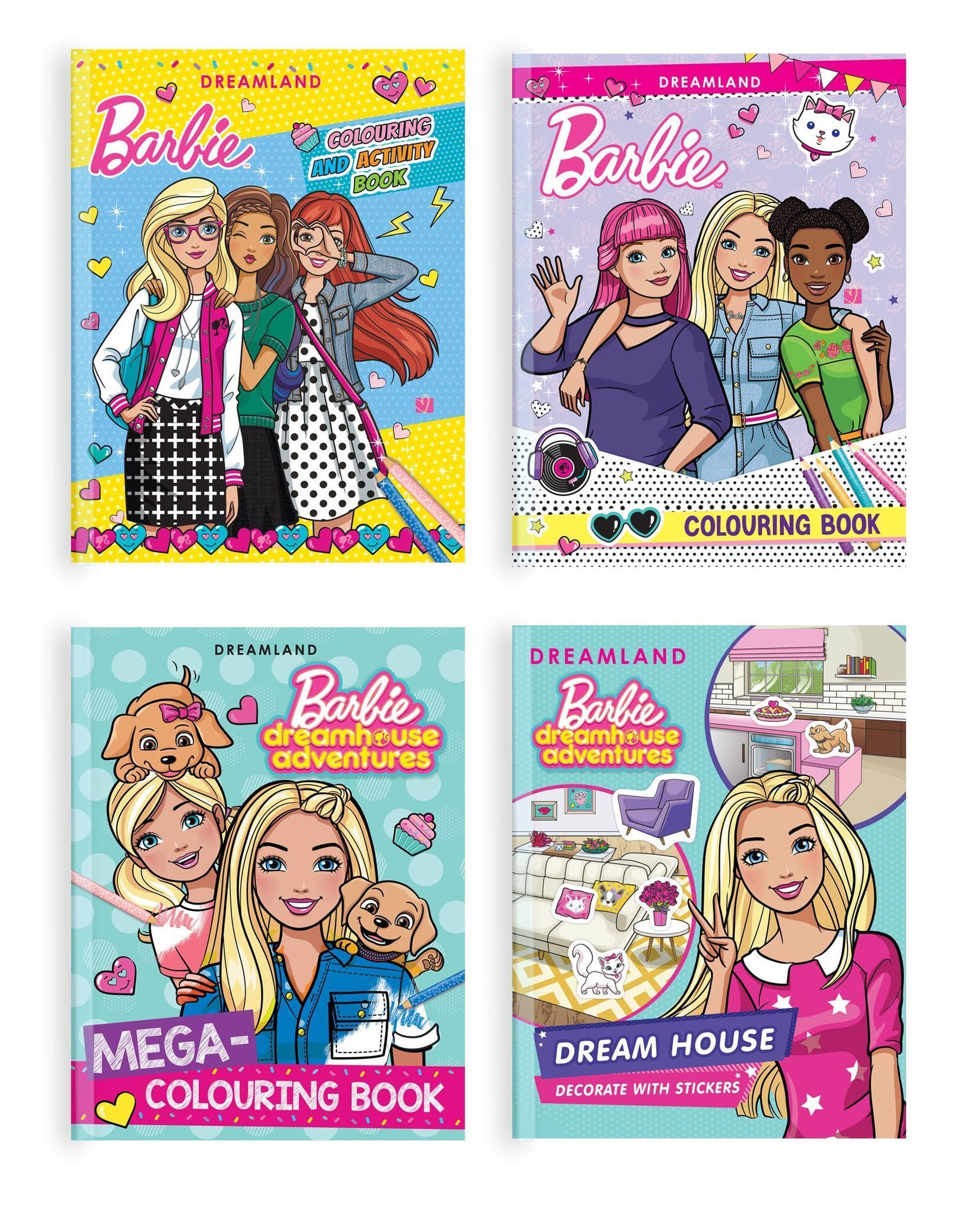 Barbie Colouring and Activity Books Pack with Stickers for Kids Age 2 -8 years (A Set of 4 Books) [Paperback] Dreamland Publications