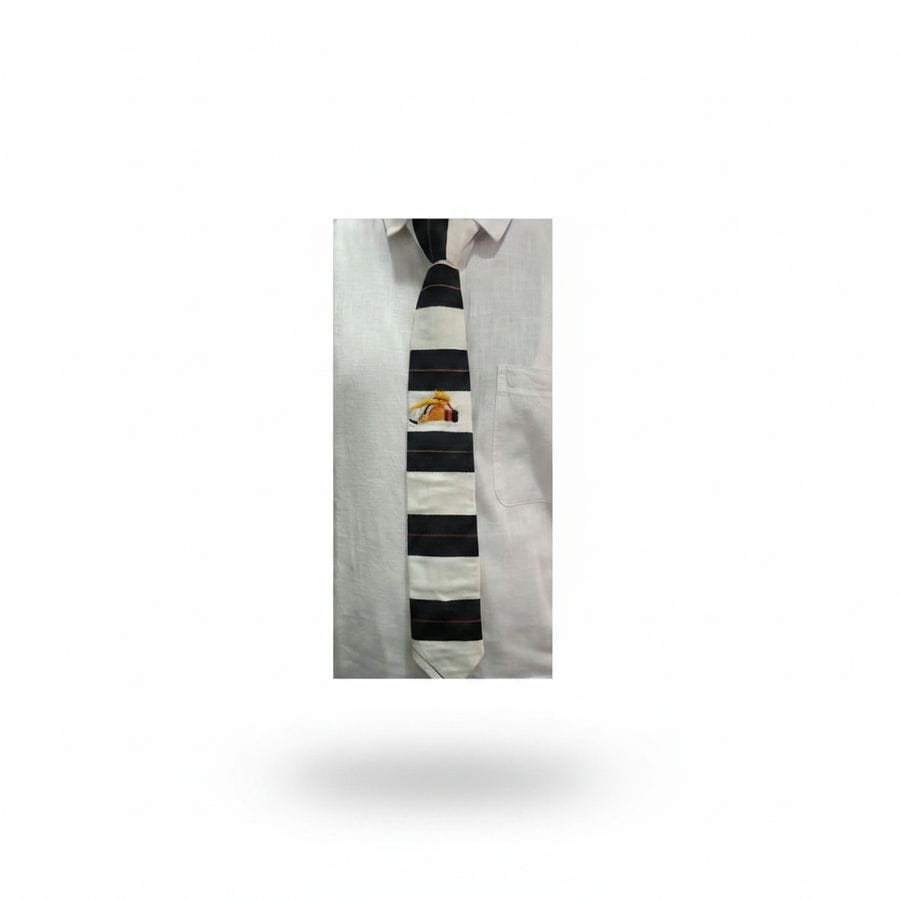 BLACK & WHITE MEN'S NECK TIE