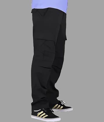Reoutlook Regular Flat Men's Cargos - Black ( Pack of 1 )