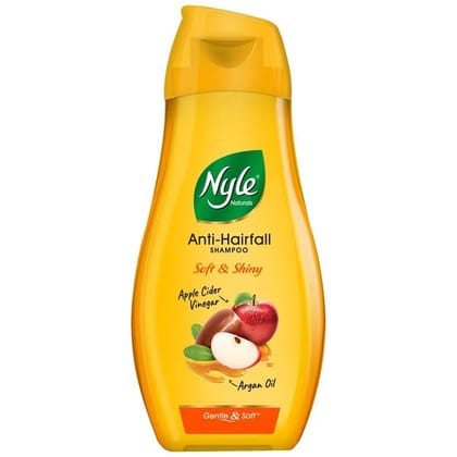 Nyle Soft & Shiny Anti-hair Fall Shampoo - With Apple Cider Vinegar, Argan Oil, Gentle, Paraben Free, 180 ml