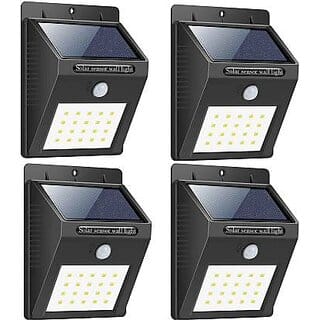 Sui 20 Led Solar Motion Sensor Light, Outdoor Weatherproof (4 Pack, White)