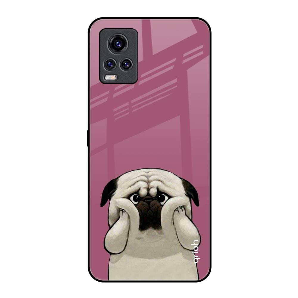 Funny Pug Face Glass Case For Vivo V20 Pro