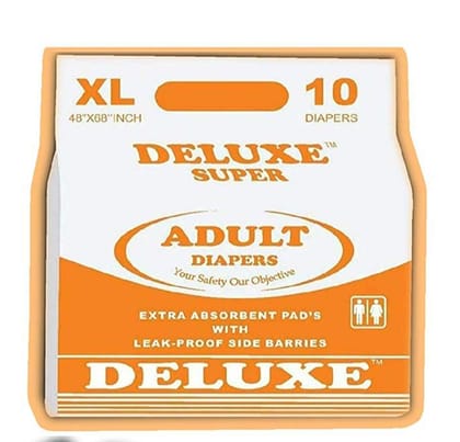 Deluxe Adult Diapers Extra Large 48"- 68" (10pcs) Sticking type