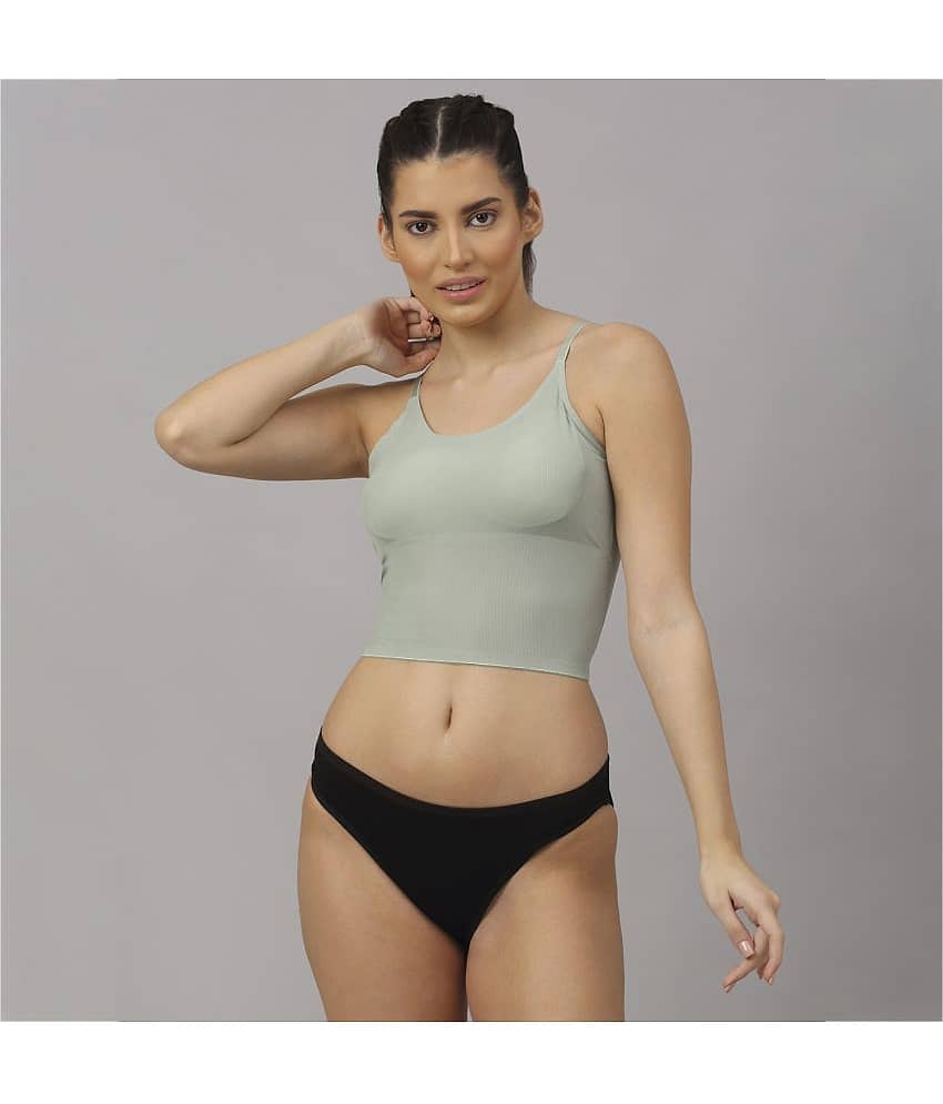 PrettyCat Polyester Women's Bra & Panty Set ( Green )