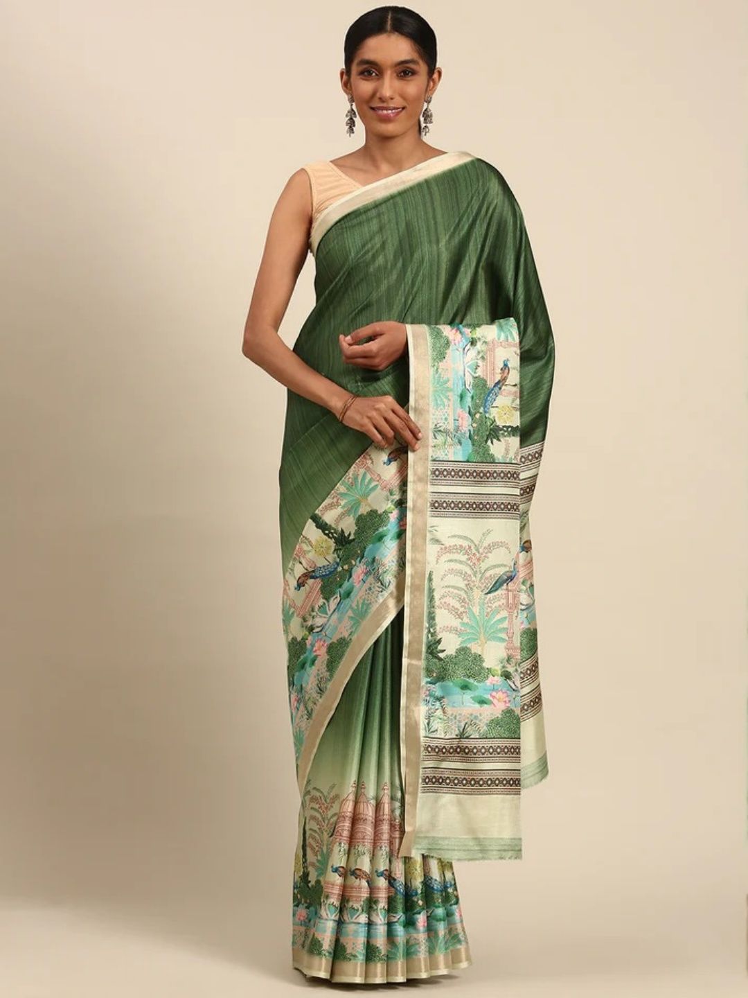 Green Cotton Saree