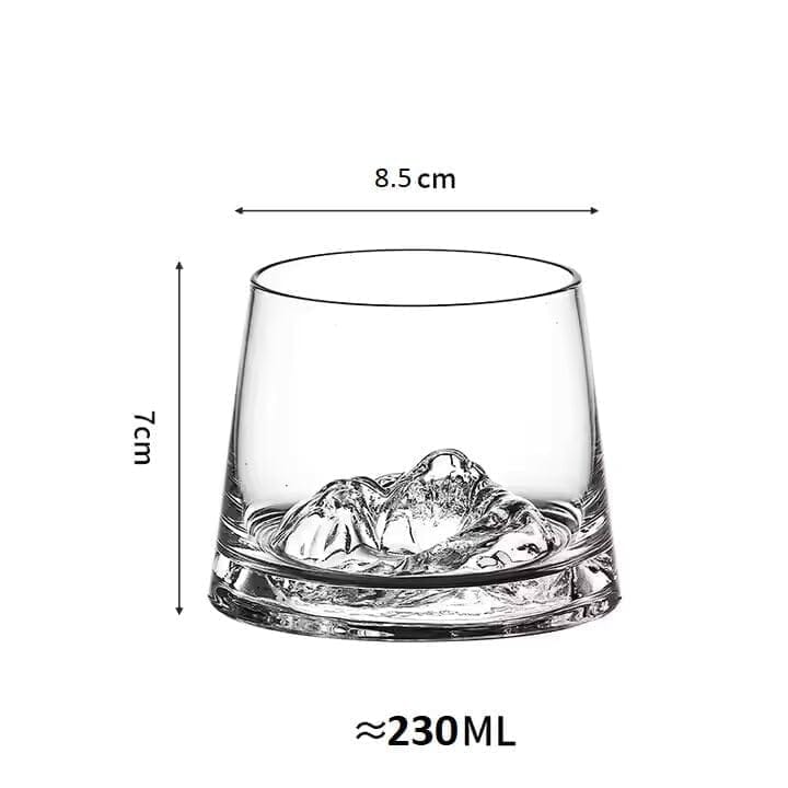 Mount Everest 3D Whiskey Glass | 230 ML | Unique Crystal Bourbon Glass for Whiskey Lovers | Perfect for Whisky, Juice, Water, Liquor, Scotch, Cocktail Mug