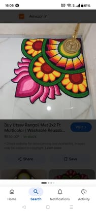 Cornar mat rangoli 1 ft