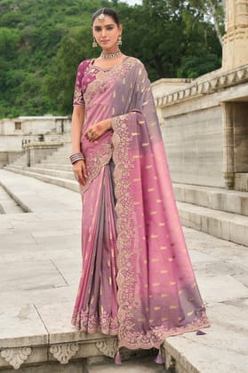 2-Tone Purple Banarasi Saree