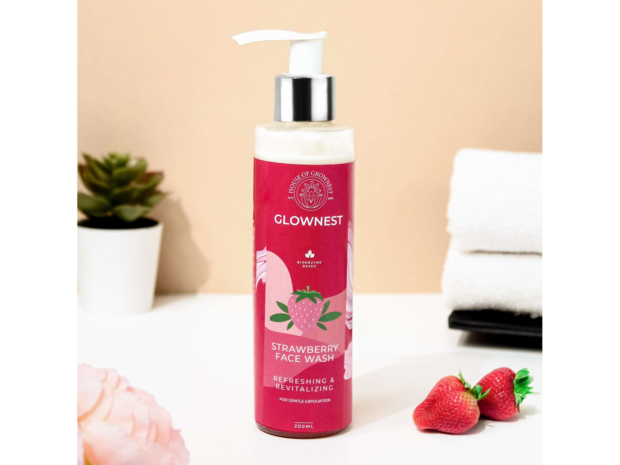 Glownest Bio Enzyme Based Strawberry Face Wash (200ml)