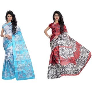 SVB Saree Multicolour Taffeta Silk Saree Without Blouse Piece