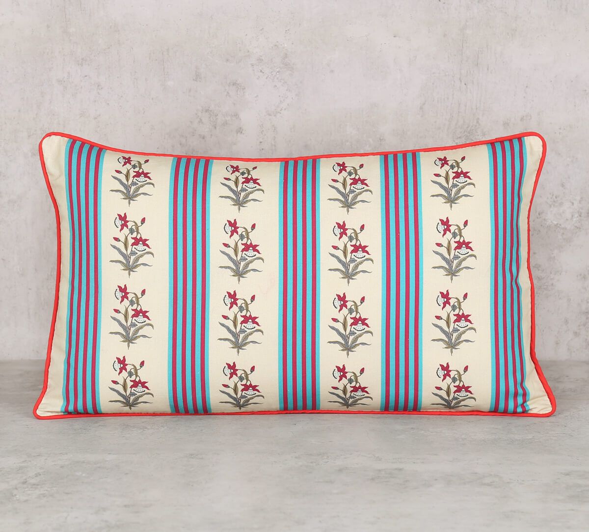 India Circus Contrasting Pulchritudinous - Cotton Poplin Cushion Cover - 12 X 20 Inch