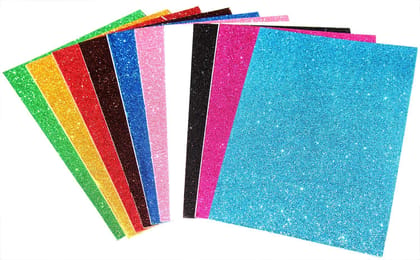 Nawani EVA Glitter Foam Sheets A4 Size for Arts and Crafts, Scrapbook -Pack of 10. Magic Crafts
