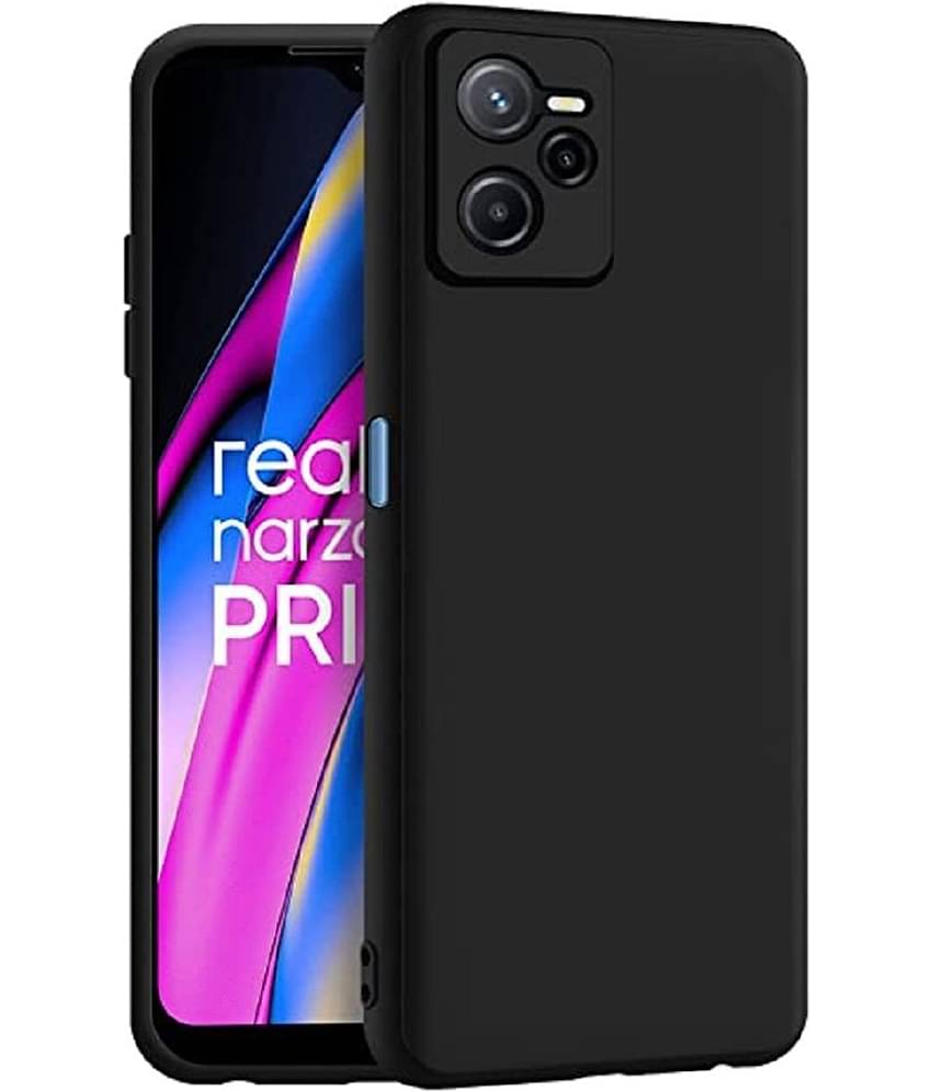 Case Vault Covers - Black Silicon Plain Cases Compatible For Realme C35 ( Pack of 1 )