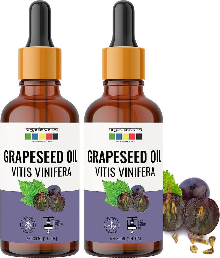 Organix Mantra Grapeseed Oil, Cold Pressed Organic Oil, 30ML x 2