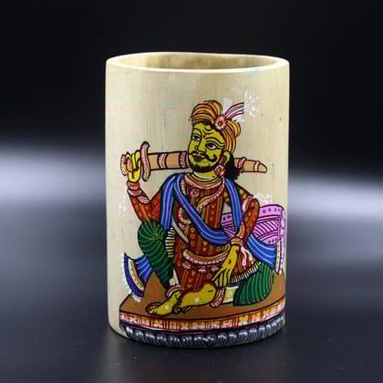 Wooden Pattachitra Pen / Pencil Stand Wooden Pattachitra Pen / Pencil Stand