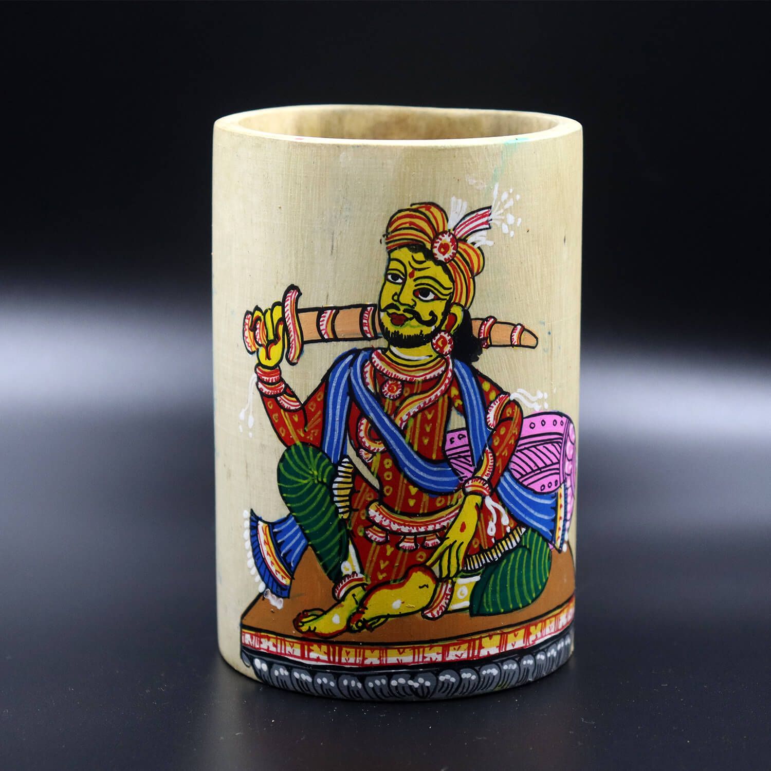 Wooden Pattachitra Pen / Pencil Stand