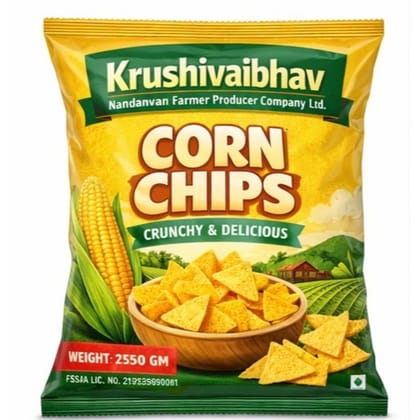 Krushivaibhav Corn Chips - 250 gm - One packet of crispy corn chips