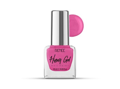 RENEE Hyper Gel Nail Paint- Haute Pink, Quick Dry, Glossy, Chip resistant,  Acetone Free - 10 ml