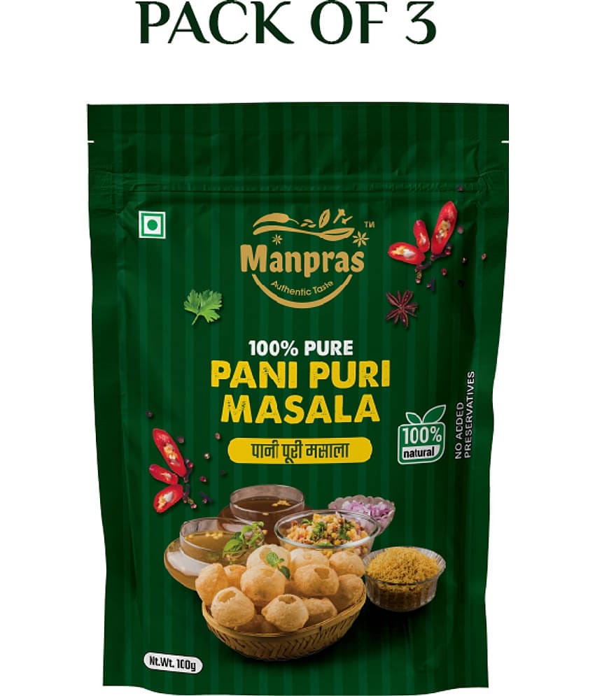 MANPRAS PANI PURI MASALA 100GM [ PACK OF 3 ] Masala 300 gm