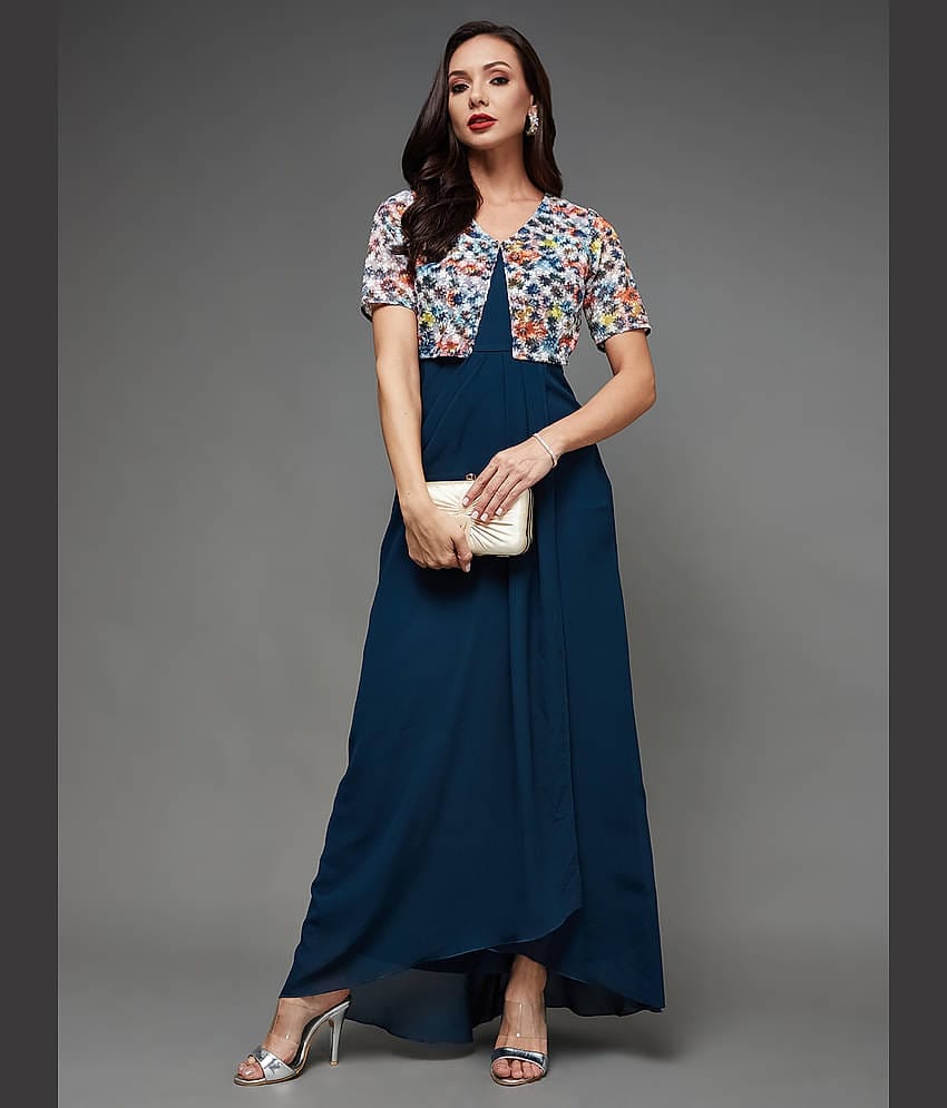 Miss Chase Women Georgette Printed Fit & Flare Dress ( Multi Color )