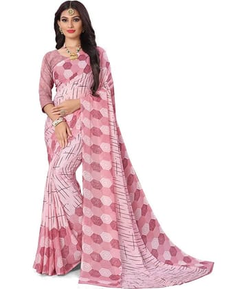 Kanooda Prints Georgette Printed Saree With Unstitched Blouse Piece ( Grey )