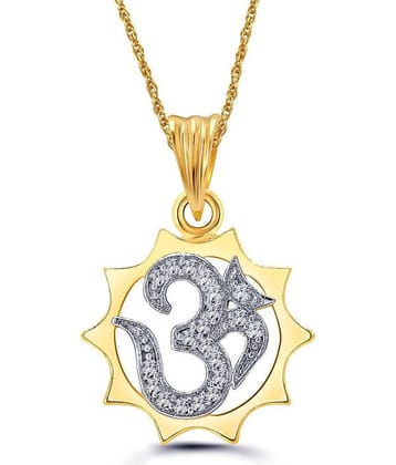 Vighnaharta OM Gold Alloy Traditional Pendant Without Chain For Men
