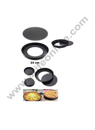 Non Stick Round Pie Dish | 24cm Tart & Quiche Baking Pan - CAKE DECOR™